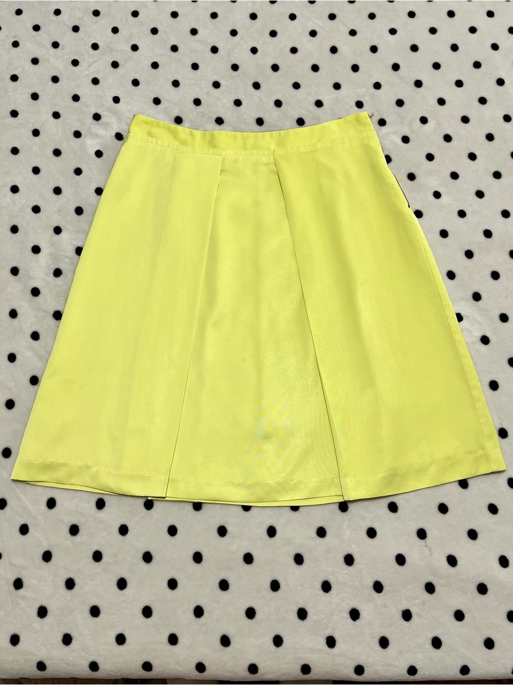 Worthington Neon Yellow Pleated A-Line Skirt Size 12 - Picture 2 of 12